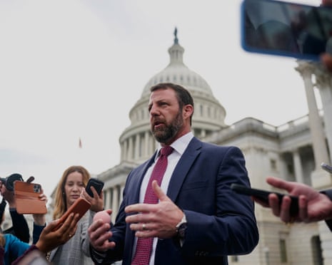 Markwayne Mullin, tapped Donald Trump to replace homeland security secretary Kristi Noem, speaks to reporters outside the US Capitol, 5 March 2026.