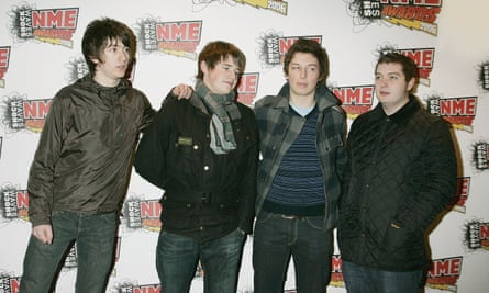 Arctic Monkeys in 2006 (with original bassist Andy Nicholson far right).