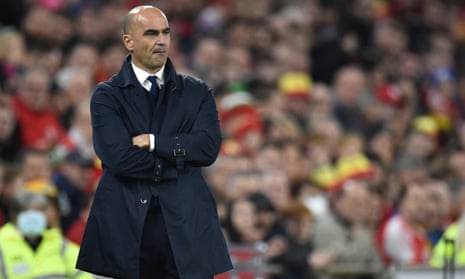 Roberto Martínez on the sidelines during Belgium’s World Cup qualifier against Wales last November