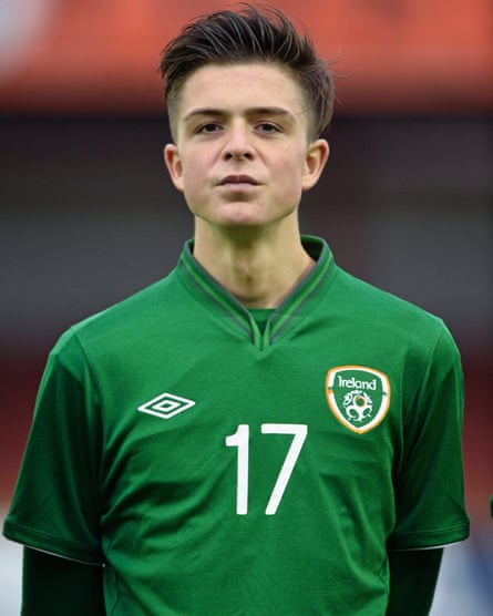 Jack Grealish representing the Republic of Ireland under-21s in a match against Faroe Islands on 15 November 2013