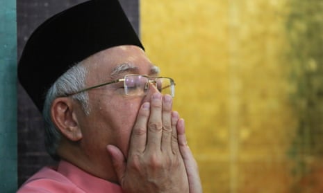 Najib Razak at a party meeting on Friday. He said he was planning a ‘short break’