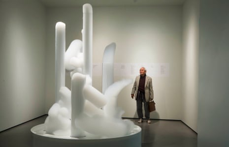 David Medalla with Cloud Canyons, 1964-2016, shown as part of the inaugural Hepworth prize for sculpture, 2016, for which Medalla was nominated. 