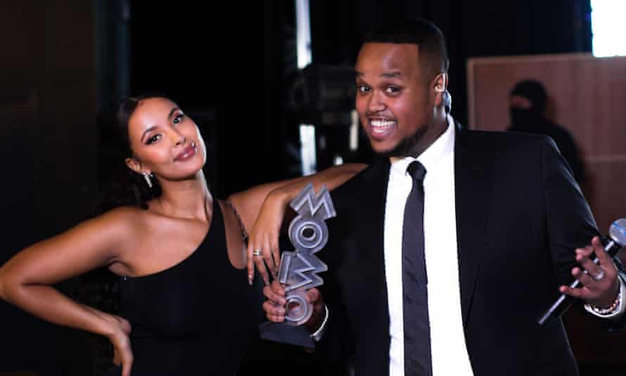 Maya Jama and Chunkz at the 2020 Mobo awards.