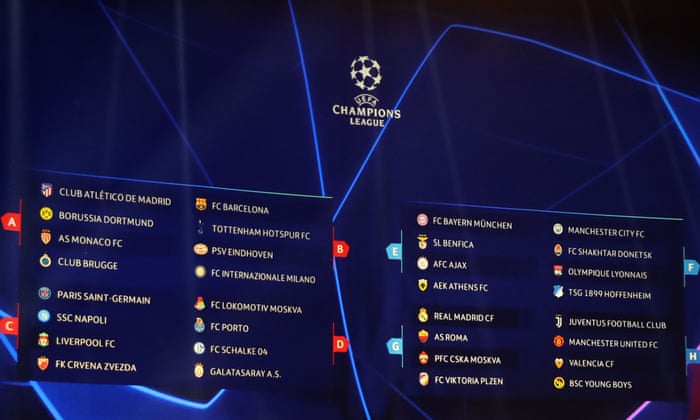 Champions League Group Stage Draw As It Happened Football
