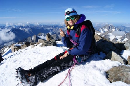 Natacha at the summit of Mont Pelvoux in the French Alps in 2010.