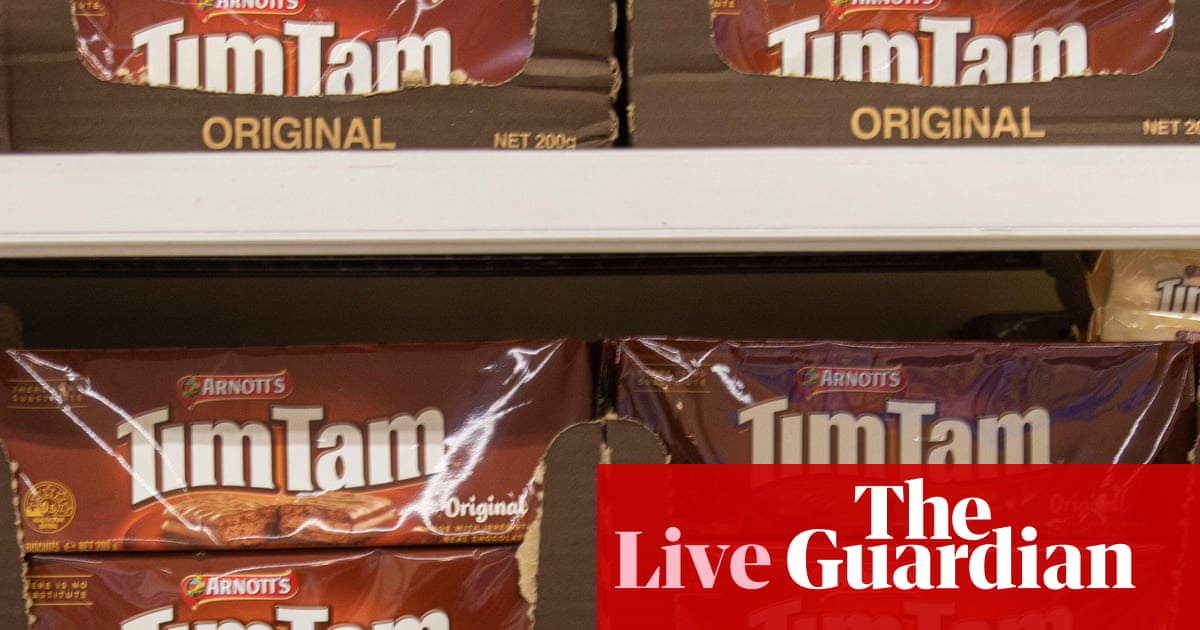 Australia news live: government lends Arnott’s $45m for global Tim Tams push; Ashton Hurn confirmed as new SA Liberals leader