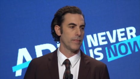 'They would have let Hitler buy ads': Sacha Baron Cohen's scathing attack on Facebook – video