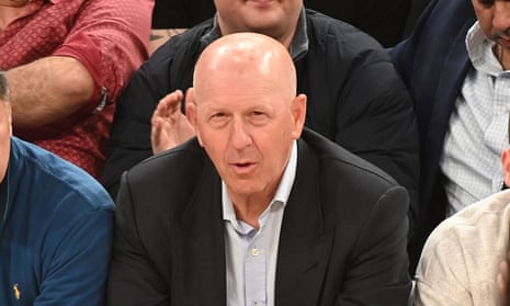 David Solomon (Chairman, Chief Executive officer Goldman Sachs) watches Basketball, Madison Square Garden, New York