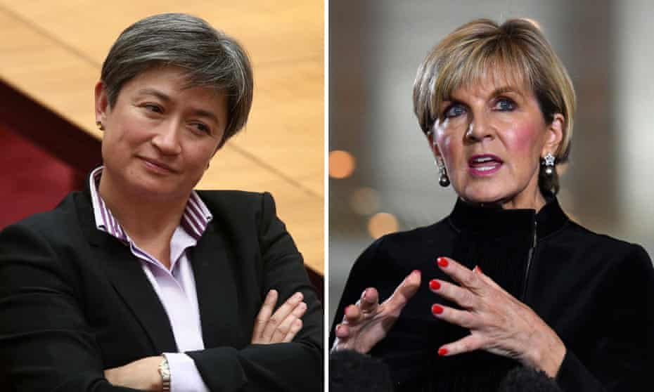 Composite of Australian politicians Penny Wong and Julie Bishop