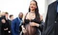 Rihanna wearing a lace outfit during pregnancy