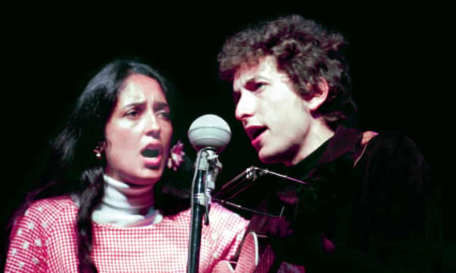 With Joan Baez at the Newport folk festival.