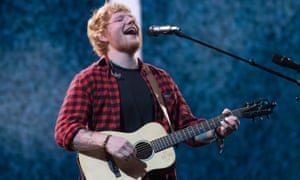 Ed Sheeran at the Glastonbury festival last year.