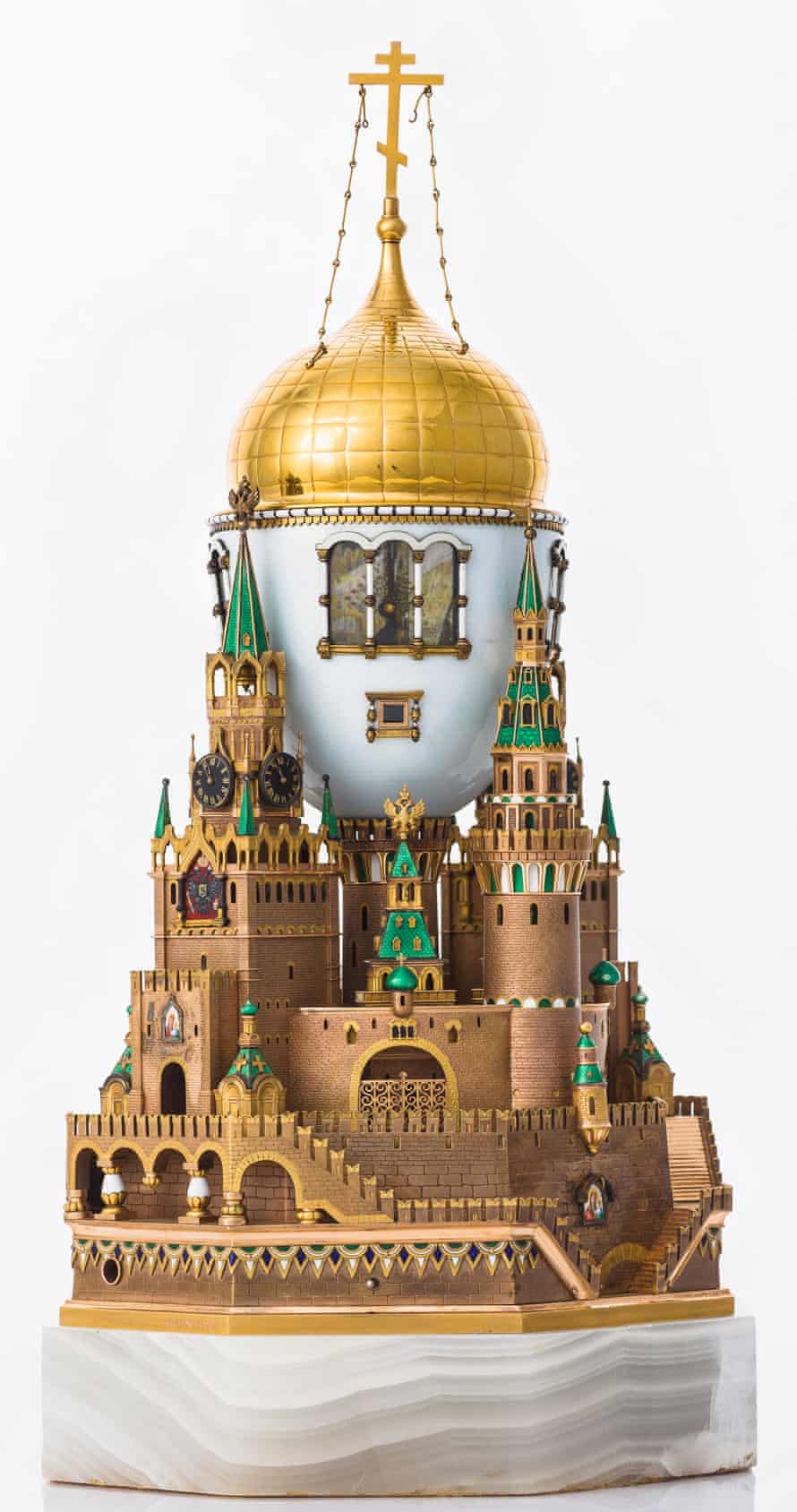 تخم مرغ کرملین مسکو ، Fabergé. طلا ، نقره ، عقیق ، مینا ، 1906.