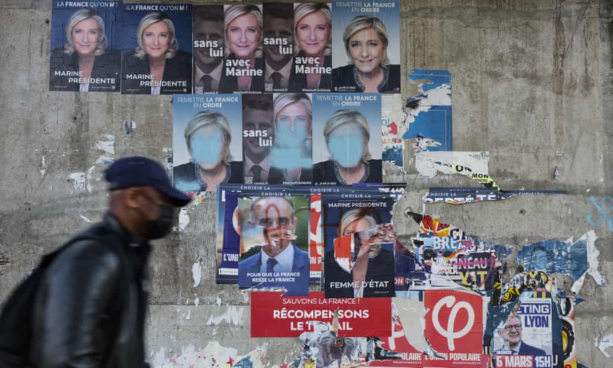 French election polls suggest Macron pulling away from Le Pen on last day of campaign (theguardian.com)