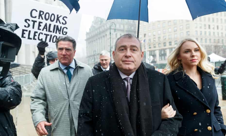 Lev Parnas arrives to court with his wife Svetlana in New York on 2 December. Parnas and Igor Fruman, close associates to Trump’s lawyer Rudy Giuliani, were arrested last month.