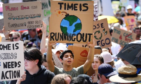A protester takes part in the The Global Strike 4 Climate rally in Brisbane, in September 2019. 