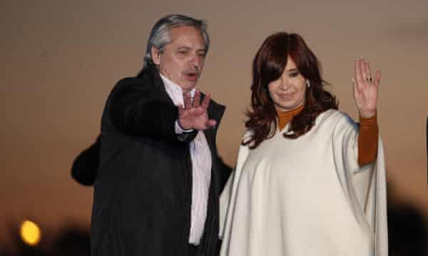 Cristina Fernandez de Kirchner con il candidato presidenziale Alberto Fernandez.
