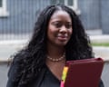 The energy secretary, Miatta Fahnbulleh, leaves 10 Downing Street