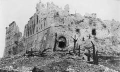 The Benedictine abbey of Monte Cassino lies in ruins after one of the longest and deadliest battles of the second world war.