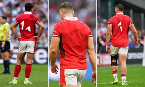 Stickers peeling off the Wales players shirts