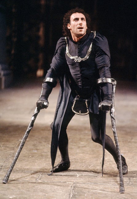 Antony Sher on stage in 1985 at the Barbican theatre, London, as Richard III, in his breakthrough performance with the Royal Shakespeare Company.