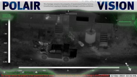 Police helicopter footage shows shootout during Wieambilla massacre – video