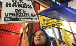 Venezuela Crisis protest, Los Angeles, USA - 24 Jan 2019Mandatory Credit: Photo by Ringo Chiu/ZUMA Wire/REX/Shutterstock (10072979n) Demonstrators protest outside the CNN headquarters in defense of Venezuela’s sovereignty and the Bolivarian Revolution Venezuela Crisis protest, Los Angeles, USA - 24 Jan 2019 5202.jpg?width=300&quality=85&auto=forma