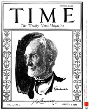 The first cover of Time magazine, dated 3 March 1923, featuring a portrait of retiring Illinois congressman Joseph G Cannon