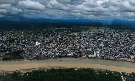 An aerial view of Tumaco, Colombia, an impoverished and violent port city on the Pacific coast where residents are banned by gangs from fishing, limiting their ability to earn money and food, and a 5pm curfew has forced street vendors inside. 