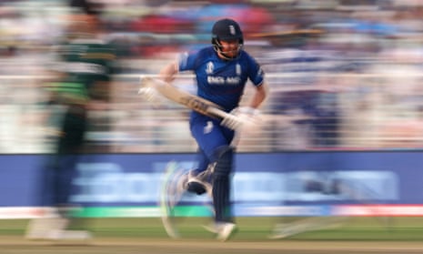 England's Jonny Bairstow runs between the wickets.