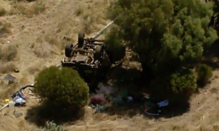The crash scene in West Australia where three young children survived for days in scorching heat.
