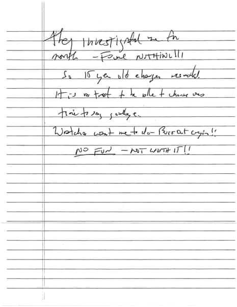 handwritten suicide note