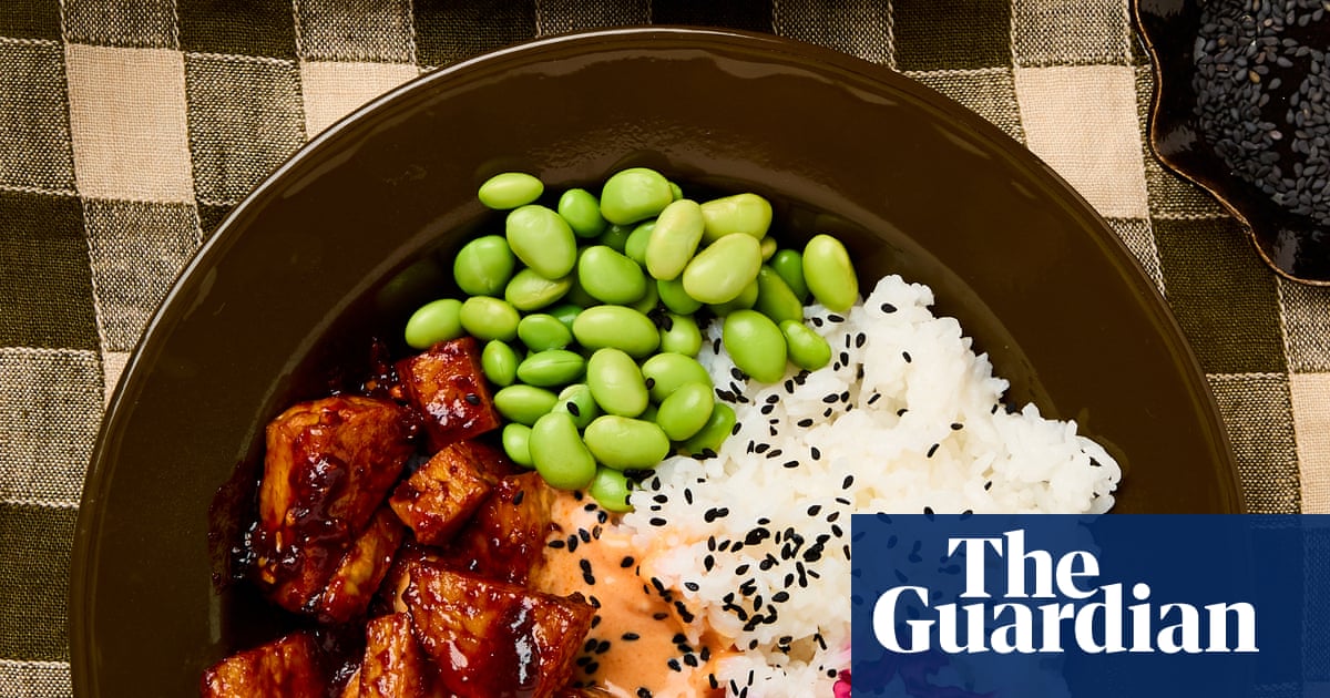 Meera Sodha’s vegan recipe for barbecue tempeh rice bowl with lime and sriracha sauce