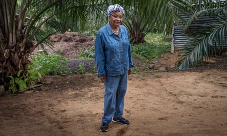 Ellen Johnson Sirleaf on her farm in Julejuah.