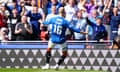 Rangers fans enjoy Vaclav Cerny celebrating his first goal for the club that earned victory over Motherwell at Hampden Park.