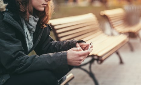 Teenage girl  on bench