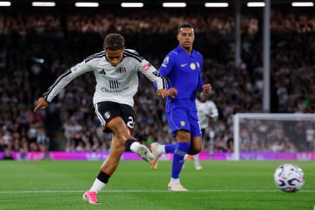 Josh King scores Fulham’s first goal.