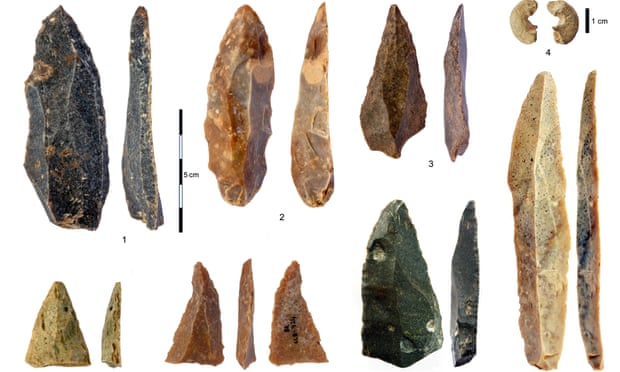 Stone artefacts found at Bacho Kiro cave Stone artefacts found at Bacho Kiro cave