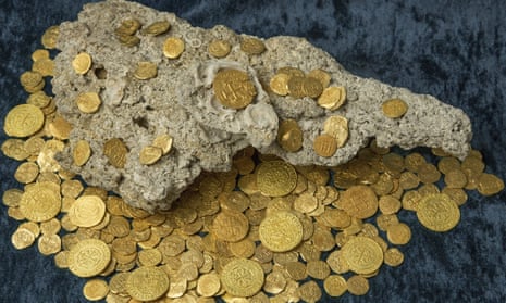 Over 350 gold coins recovered from Spanish shipwreck near Florida. Treasure hunters found the trove of $4.5 million worth of Spanish gold coins 300 years to the day after a fleet of ships sunk in a hurricane while en route from Havana to Spain