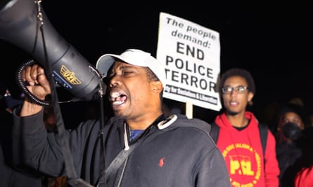 Demonstrators protest in Memphis.