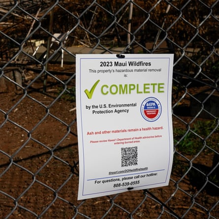 A flyer noting a property has undergone hazardous material removal