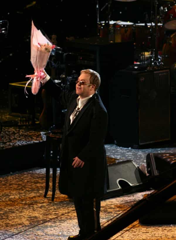 Elton John at his 60th birthday concert in New York, 2007