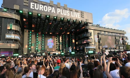 stage at the Europa Plus music festival in Moscow on 27 July