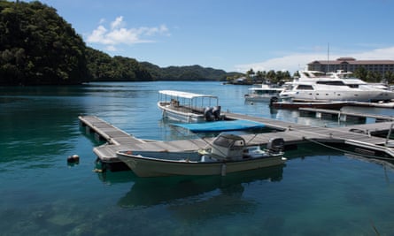Boats at harbour on the island of Palau, where tourism accounted for almost 50% of the economy prior to the Covid-19 pandemic