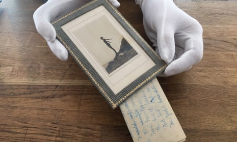 Two unknown poems by Daphne du Maurier were discovered behind a photo of her in a swimming costume. They are part of an archive of du Maurier material being sold at Rowley’s in Ely, Cambs.