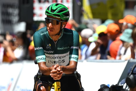 Egan Bernal in green jersey