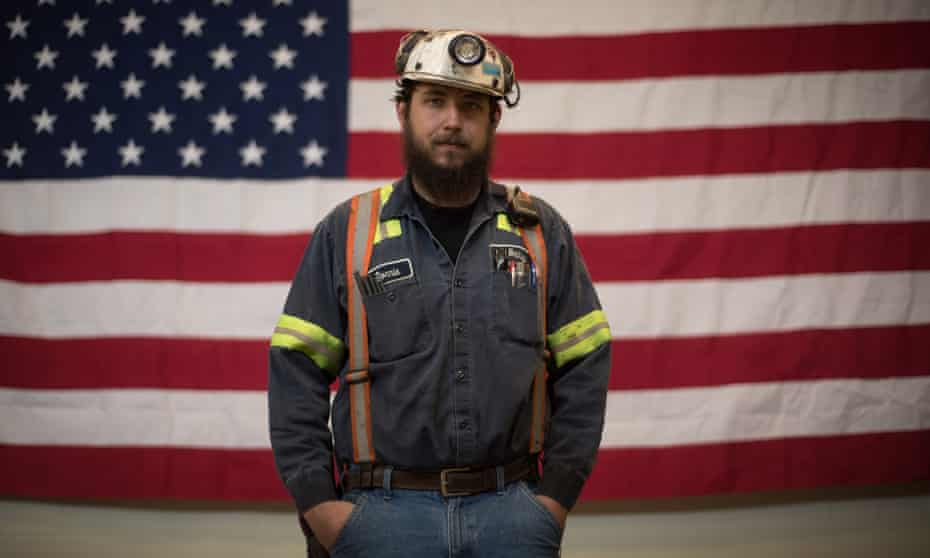 Coal miner Donnie Claycomb, 27, photographed prior to an event with EPA administrator Scott Pruitt at the Harvey mine in Sycamore, Pennsylvania.