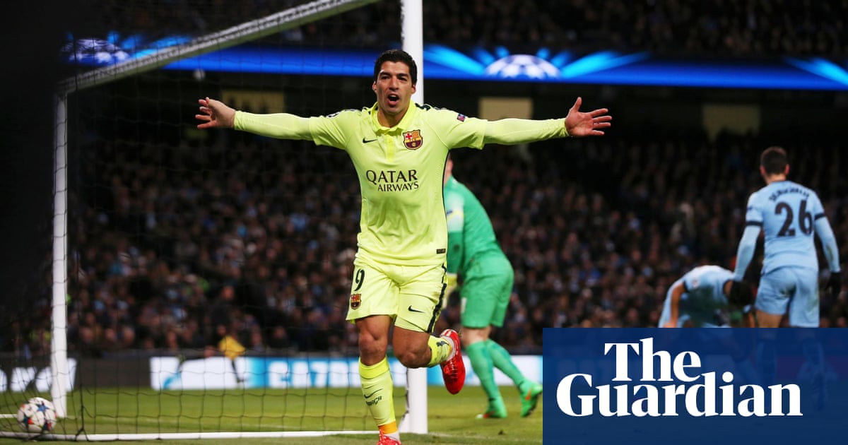 Luis Suarez Strikes Twice As Barcelona Teach Manchester City A Lesson Champions League The Guardian Luis Suarez Strikes Twice As Barcelona Teach Manchester City A Lesson Champions League The Guardian