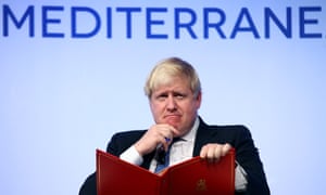 Boris Johnson at the Rome Mediterranean Dialogues forum in Rome.