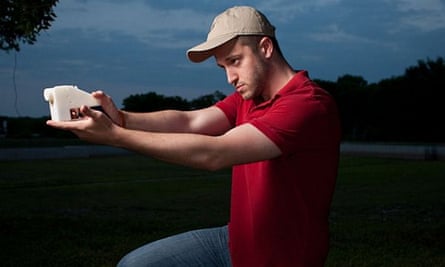 Cody Wilson with a model of the Liberator.